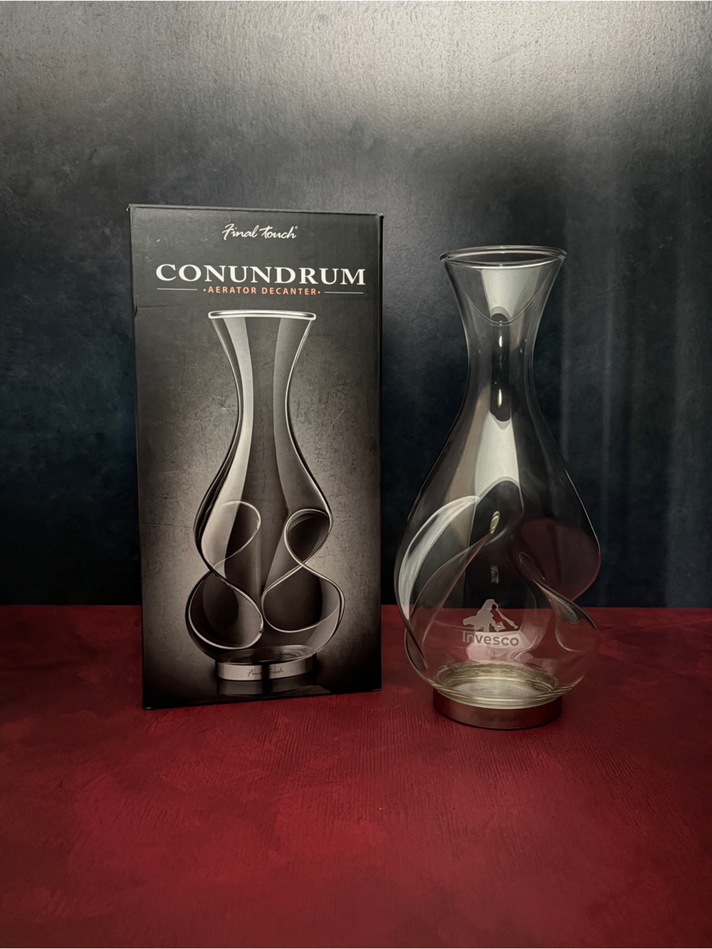 Final Touch Conundrum / Énigme Aerator Decanter Glass Wine Carafe Invesco